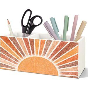 Boho Office Desk Accessories, Retro Boho Sun Sunshine Sunrise Sunset Pen Pencil